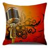 Muzyka Mikrofon Słuchawki Gitara Nadrukowana Miękka Kwadratowa Poszewka Mieszanka Poszewka na Poduszkę Poszewka Salon Dekoracja Domu