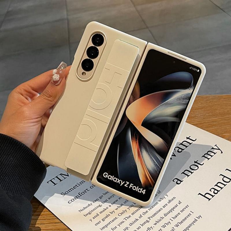 

Роскошный матовый силиконовый чехол-ремешок для телефона Samsung Z Fold 6 Z Fold 5 Fold 4 ZFold 3 5G складной противоударный жесткий задний чехол For Samsung Z Fold 5 античный белый
