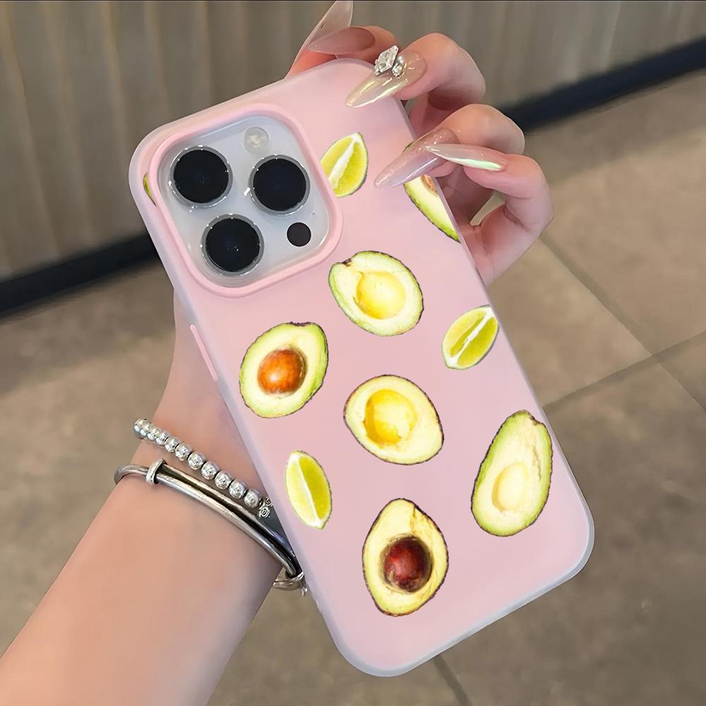 Cartoon Cute Avocado Phone Case Soft Matte Candy For IPhone 17 16 15 14 Pro Max Plus 13 12 11 Transparent Bumper Cover