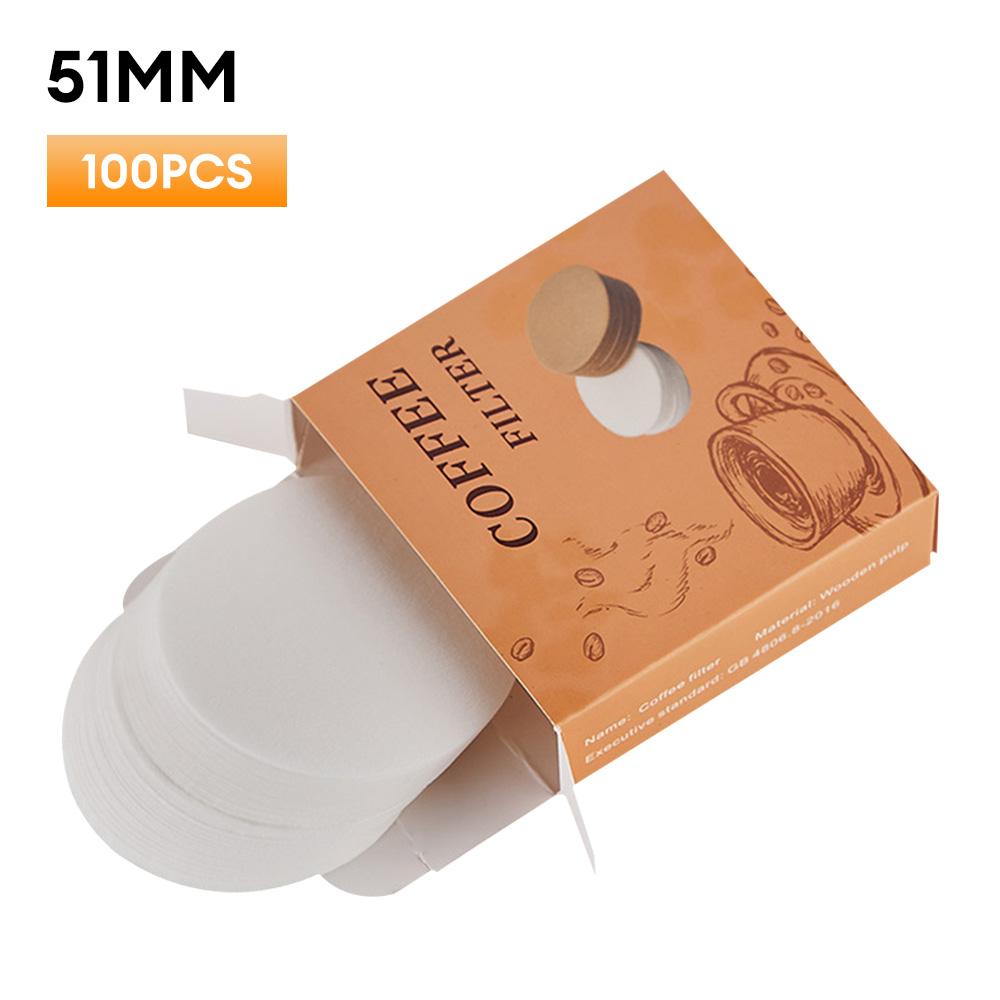 100Pcs Coffee Paper Filter 51/58mm Secondary Water Filter Paper for Coffee Espresso Machine Home Handle Disposable Round Filter