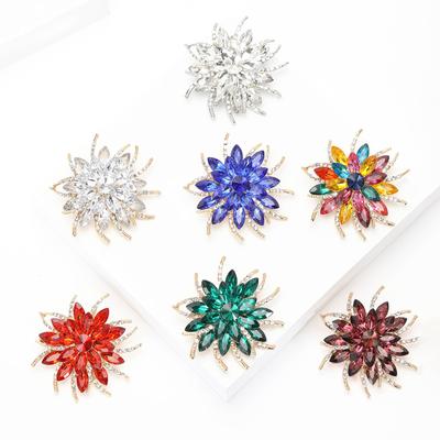 High-Grade Alloy Rhinestone Flower Brooch Exquisite Creative Women'S Clothing Corsage Jewelry Plant Pin