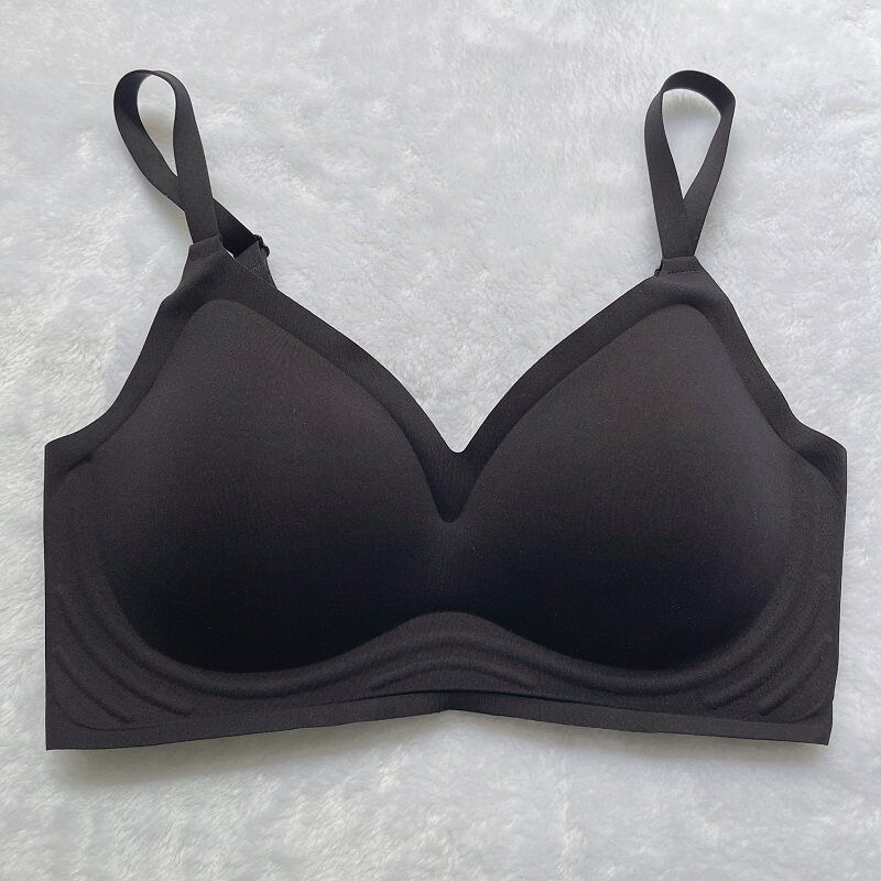 

Summer ABC Thin Ice Silk Sports Latex One-Piece Seamless Quick-Drying Intimates Women s Push-up Shaping Bra Black L 36/80Abc