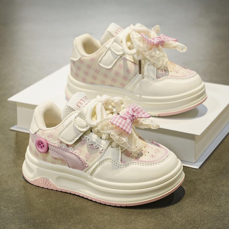 Platform Girls Shoes Children's Sports Shoes Medium and Older Children's Casual Shoes 2025 Autumn and Winter New Board Shoes Girls Tide Shoes