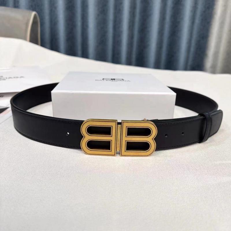 Unisex Genuine Leather Paris Belt - Double BB Design, Versatile & Stylish for Couples