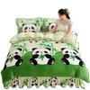 Thickened Milk Fleece Four-Piece Warm Double-Sided Coral Fleece Quilt Cover Flannel Sheet Bed Skirt Bedding