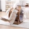 Transparent Cat Bed Acrylic Cat House with Wooden Climbing Frame All-Season Kitty Condo for Indoor Modern Space Capsule Pet Nest