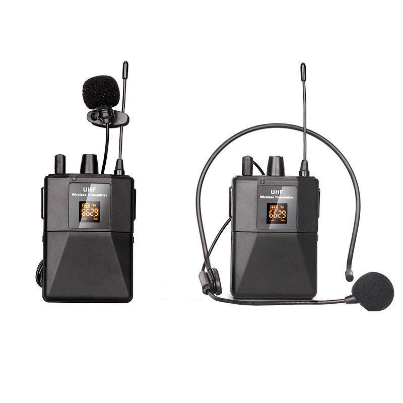 UHF Wireless Lapel Clip Microphone & Headset for Stage Performance and Teacher Amplification