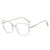 New Retro Cat Eye Women Anti Blue Light Glasses Frame Fashion Designer Thin Face Flat Mirror Clear Reading Top Quality Ins Trend
