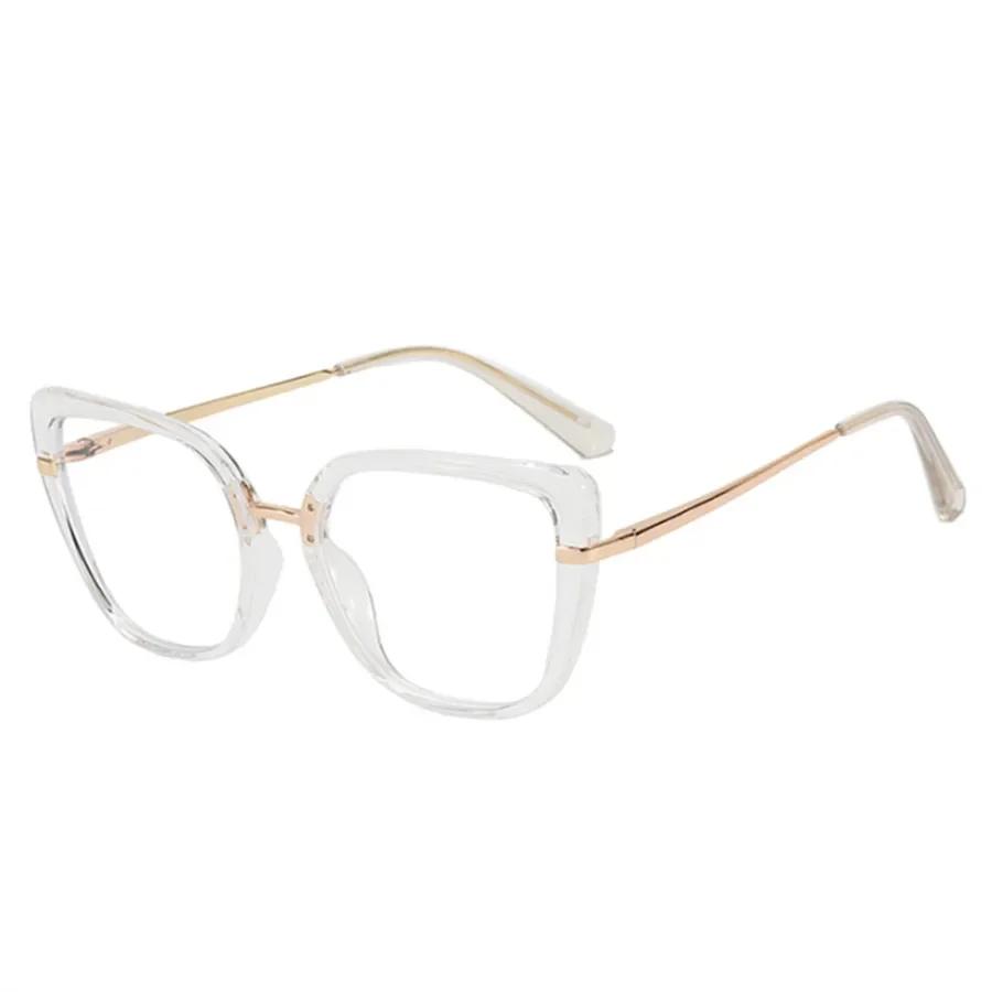 New Retro Cat Eye Women Anti Blue Light Glasses Frame Fashion Designer Thin Face Flat Mirror Clear Reading Top Quality Ins Trend
