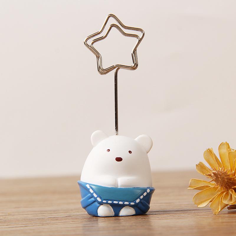 Urocze zwierzęce żywiczne wiadomości i klipsy do zdjęć ozdoby na biurko, 4 style