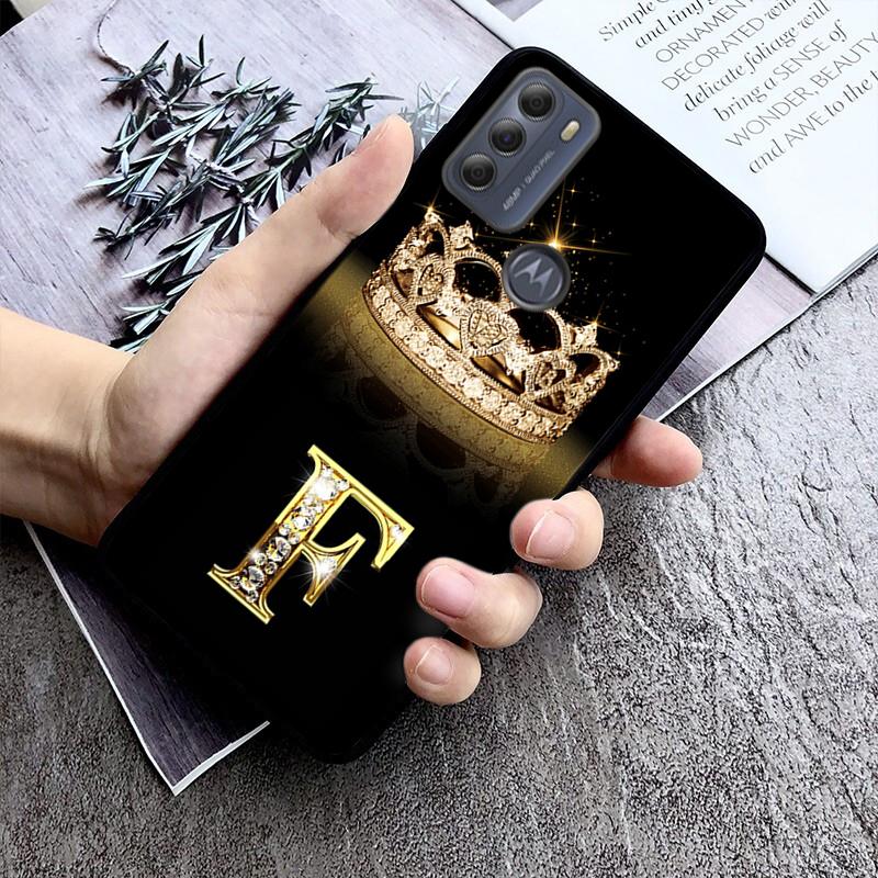 

Diamond Crown Letter Phone Case for Motorola G Stylus 5G G Play G35 G45 G54 G24 G86 G04S E13 E14 E32 E32S Moto E32 E32S