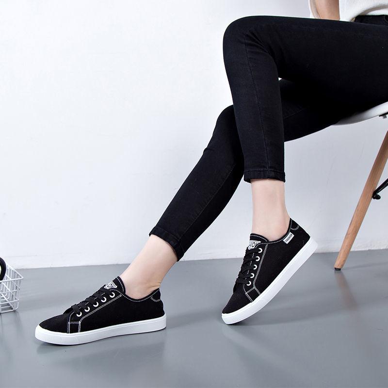 Canvas Shoes Women's Shoes Spring and Summer Korean Breathable Flat Bottom Casual Shoes White Shoes for Students