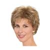 Dames korte bruine blonde synthetische pruik kapsel natuurlijke krullende pruik met knal voor vrouwen dagelijks gebruik hittebestendige vezel