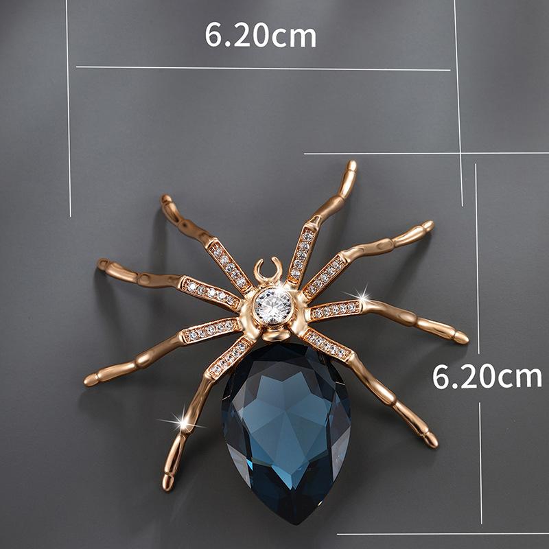 

Брошь-паук, креативные аксессуары, ретро-искусственный кристалл, индивидуальная брошь на Хэллоуин, подарок для друзей на рабочем месте 6.2cm*6.2cm жёлтый