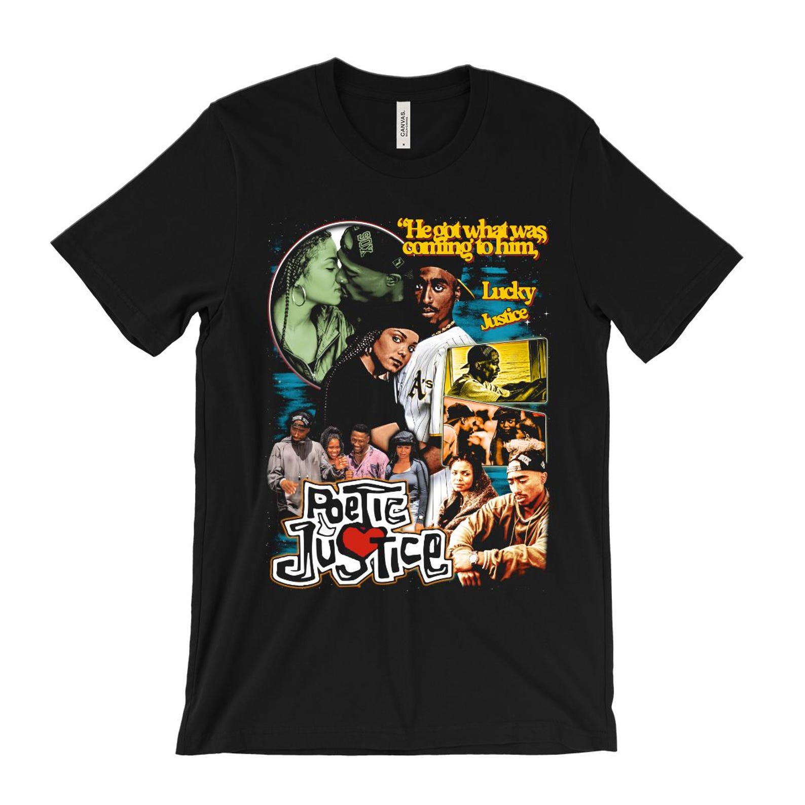 Poetic Justice T-Shirt - Classic 90s Movie, Black romance, spoken word poetry, 1990s cinema, Janet Jackson, Tupac Shakur, 2pac 3XL