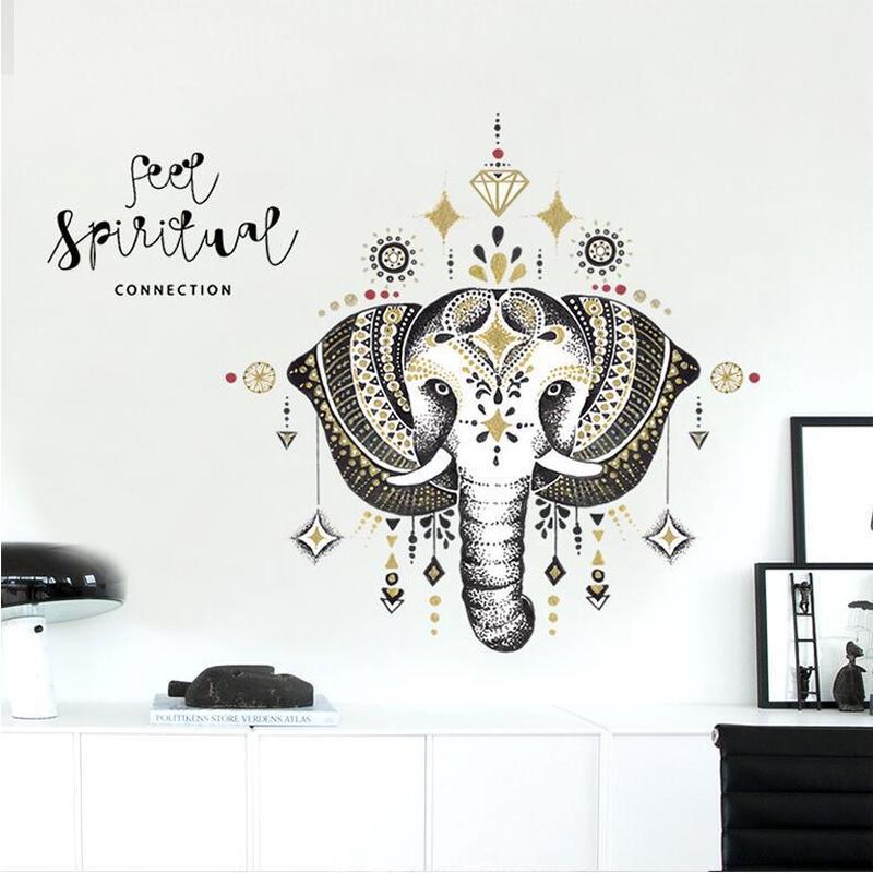 

Nordic Style Elephant Living Room Bedroom Wall Decoration Stickers 1