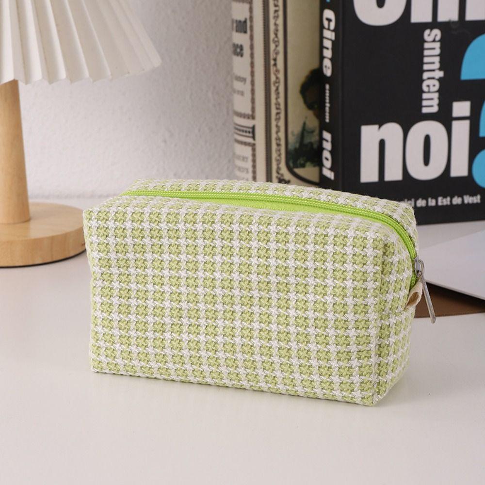 Kawaii Cosmetic Storage Bag Large Capacity Pen Box Durable Woven Pencil Case  Student Supplies