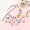 7/14/21pcs Resin European Large Pore Spaced Beads Mixed Color Charm Lighting Beads DIY Necklace Bracelet Jewelry Making Supplies