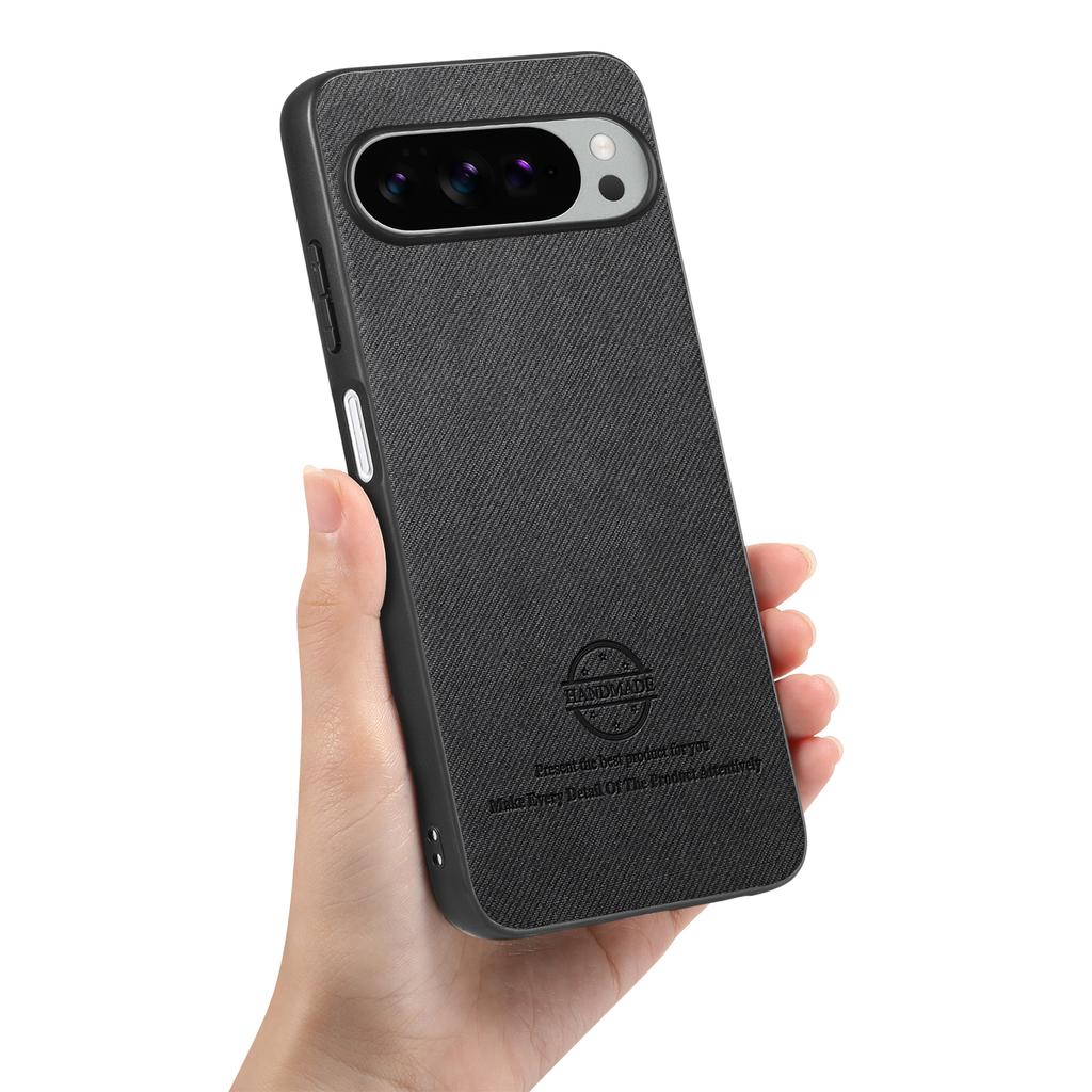 For Google Pixel 10 Pro XL Leather Phone Back Cover with Cloth Texture
