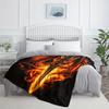 Dragon Wings & Sword Flannel Blanket - Lightweight & Portable for Sofa/Bed/Travel, Soft Machine Washable Polyester Throw