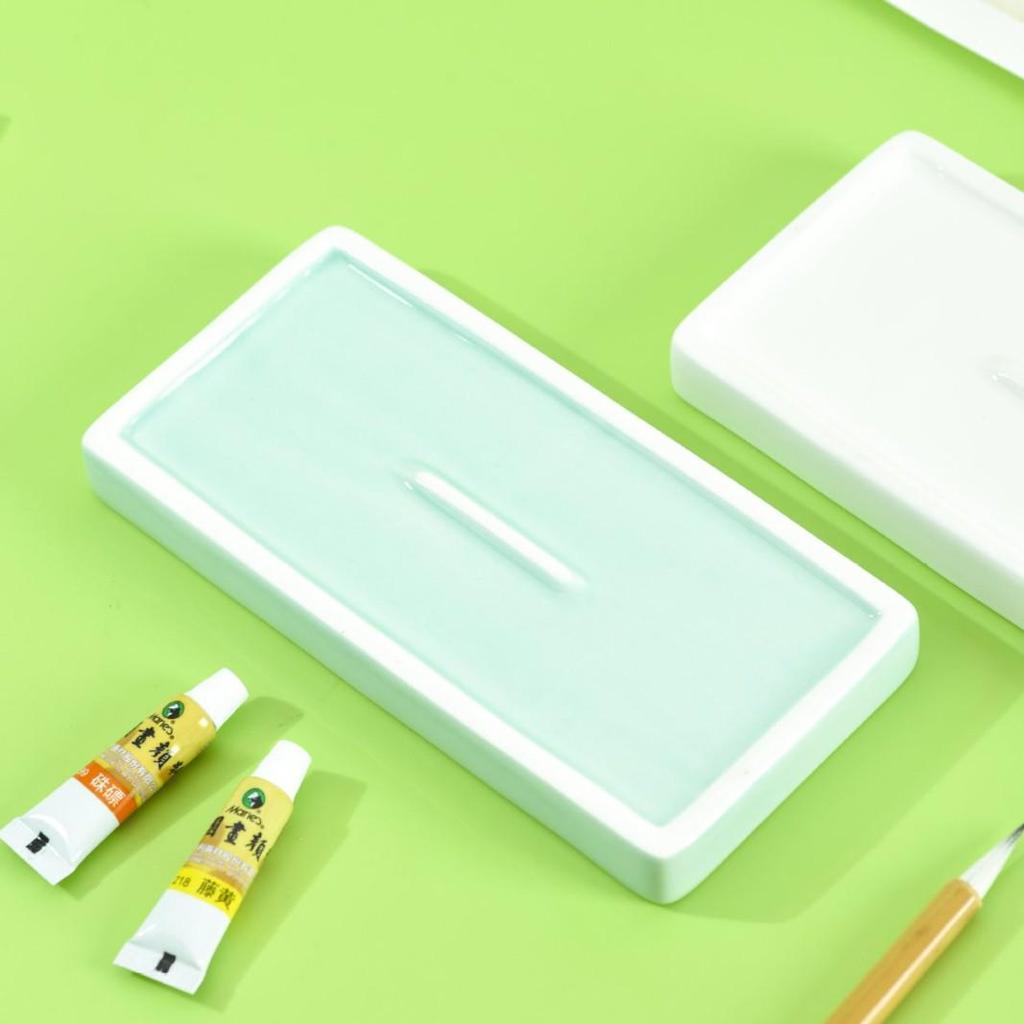 Multi-Compartment Ceramic Palette: Divided Plate for Seasoning, Dipping, or Painting with Four and Eight Grids