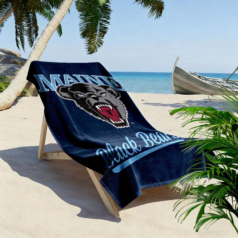 Asciugamano da Spiaggia Stampa Maine Black Bears, Asciugamano Grande Morbido Asciugatura Rapida per Spiaggia Campeggio Nuoto