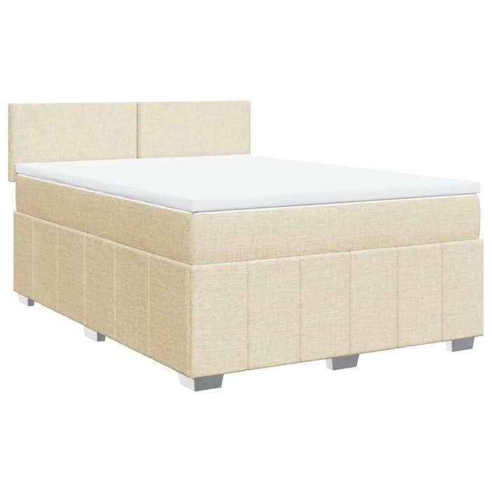 VidaXL Sommier à lattes de lit avec matelas Crème 160x200 cm Tissu 3289417