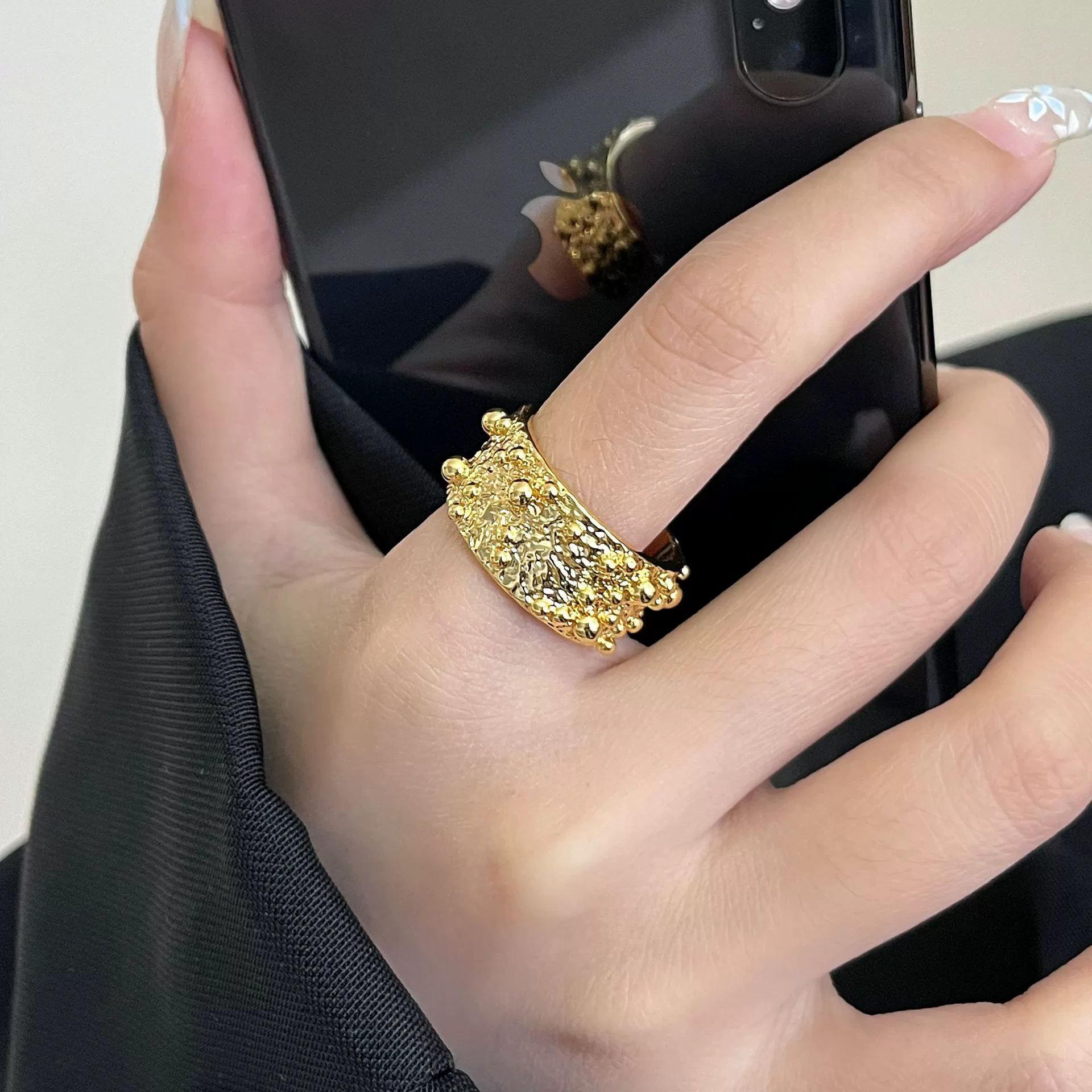 Textured Irregular Women s Adjustable Open Ring - Trendy INS Celebrity Style Adjustable Open Size