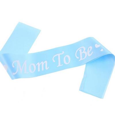 1 ks Modrá/Růžová Stuha s nápisem Mom To Be Ramenní šerpa Dárek na párty pro nastávající maminku (Modrý)