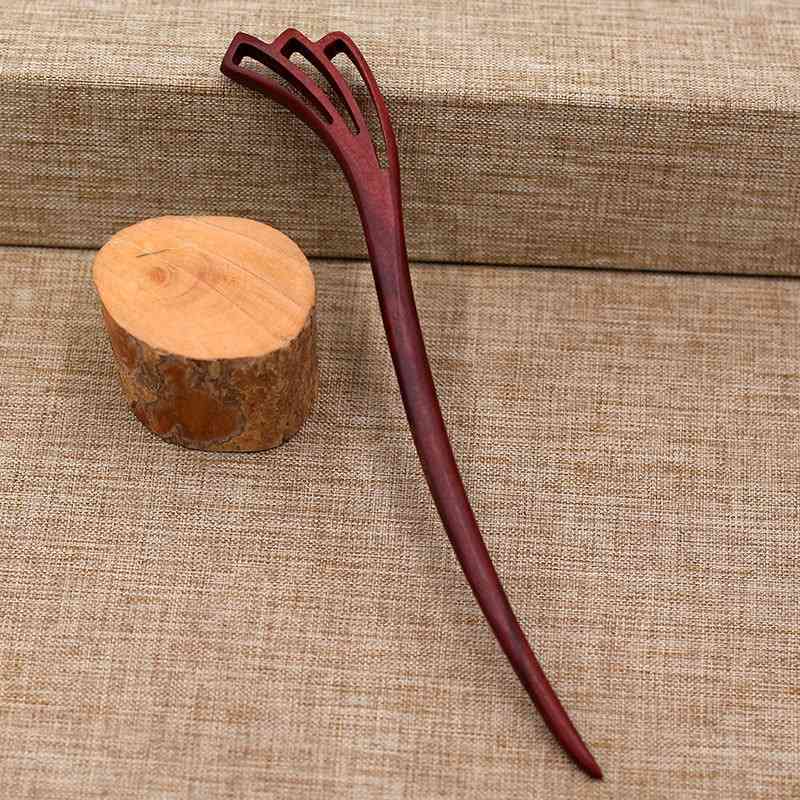 Hair Clasp Girls New Handmade Classical Hairpin Wholesale Updo Red Sandalwood Rosewood Hairpin Ladies Red Sandal Wood