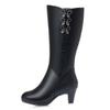Fashion AIYUQI Women High Boots Shiny 2025 New Genuine Leather Wool Warm Women Winter Boots High Heel Fashion Office Boots Women