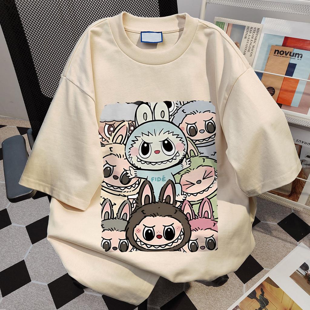 

Футболка labubu с коротким рукавом, модный топ с мультяшным рисунком S