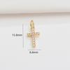 14K Gold-Filled Diamond Mini Cross Pendant for DIY Bracelets and Necklaces