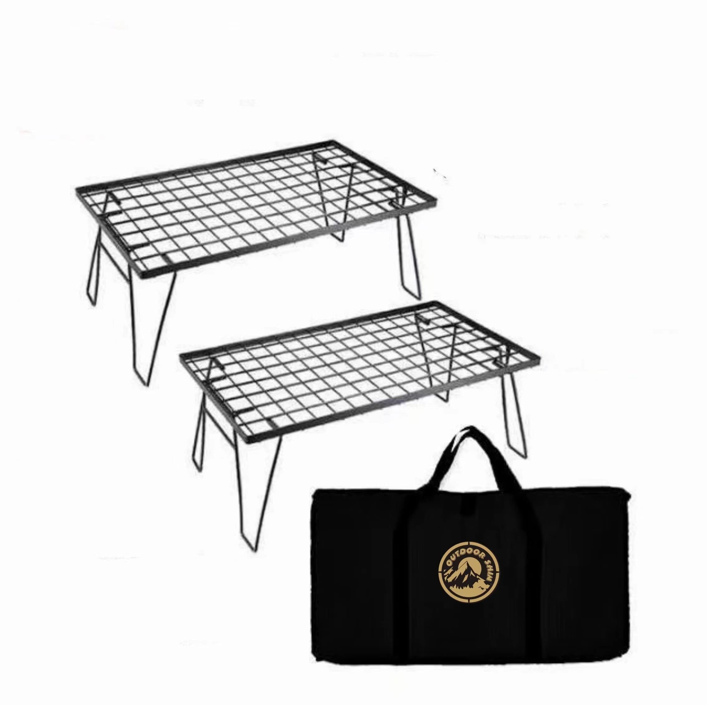 

Стойка для хранения OUTDOORSHIN Field Rack, складной стол для кемпинга, складной стол из черной стали, в комплекте многосекционная стойка