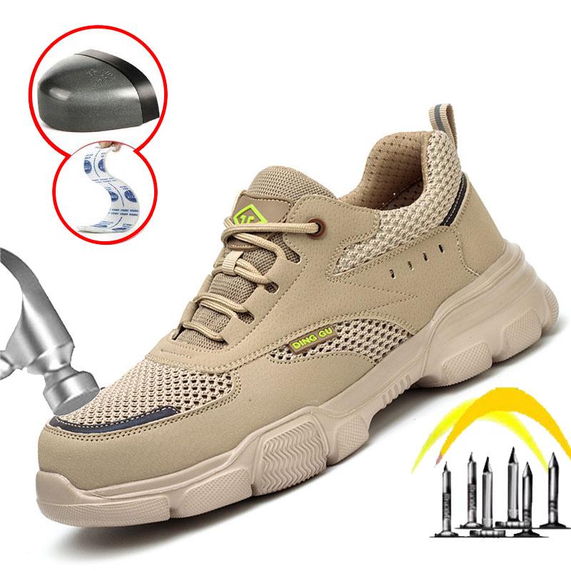 Oulylan Wear Resistant Men Work Boots Protection Shoes With Anti Smashing And Anti Piercing Steel Toe Caps Safety Shoes