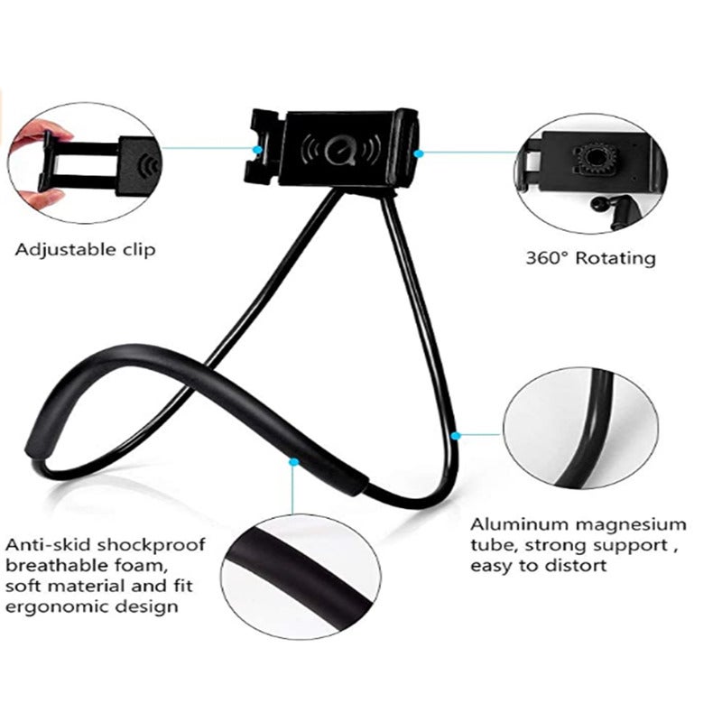 Mounts & Holders Cell Phone Holder Lazy Tablet Bracket Universal Neck Stand For Iphone Adjustable Rotating Gooseneck Mount With Multiple Function Blac