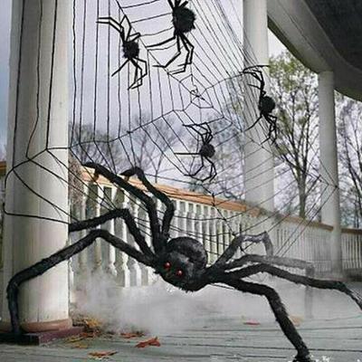 200cm Hairy Giant Spider Halloween Decoration Festival Prop Haunted House Party Indoor Outdoor Huges Black Spider Decor 2025 New