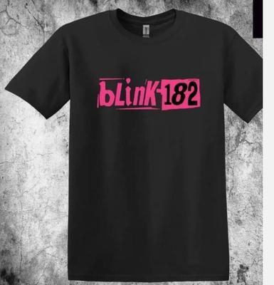 T-shirt con Logo Punk Rock Band Blink 182 Cotone Pesante Qualità Unisex Taglie S-5XL
