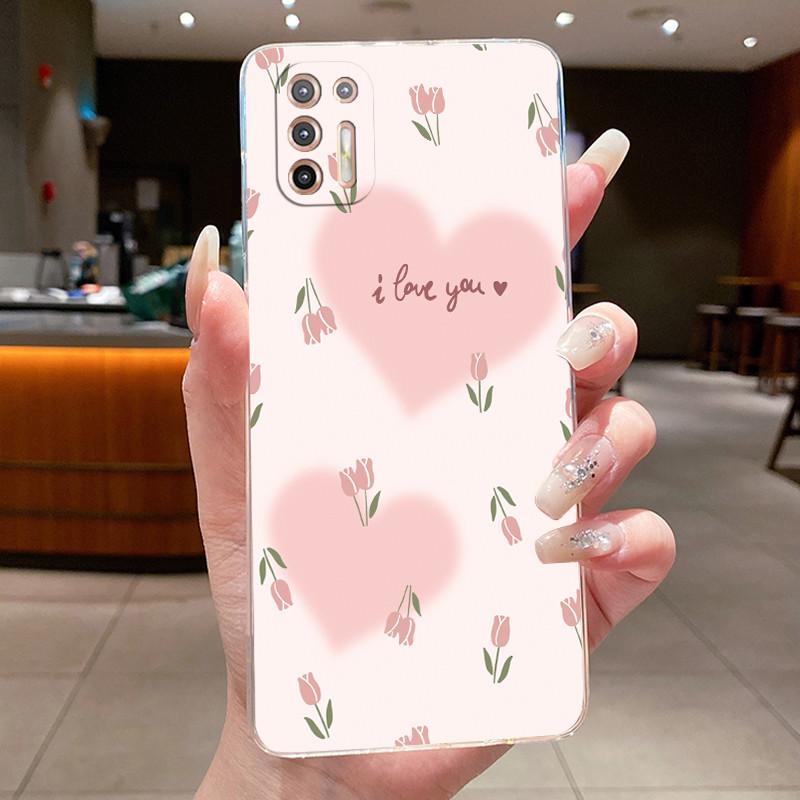Phone Case For Motorola Moto G9 Plus Fundas Capa Butterfly Bow Protective Casing Transparent Soft Silicone TPU Cover Coque