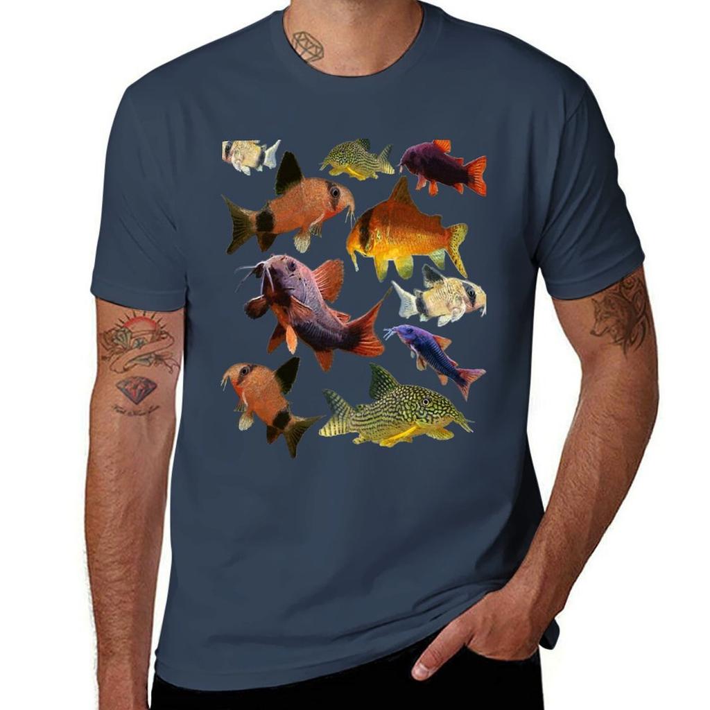 Corydoras Collage TShirt Work Short Sleeve Cotton Top