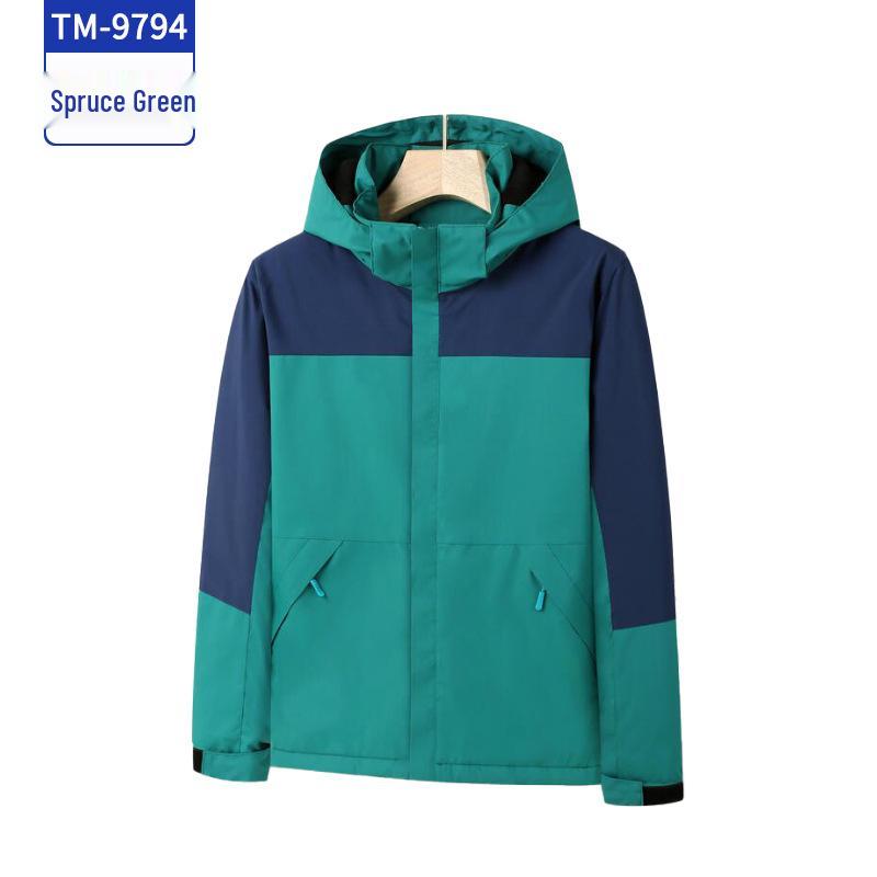 Autumn/Winter Waterproof Custom Logo Hooded Color Block Mountaineering Windbreaker Jacket