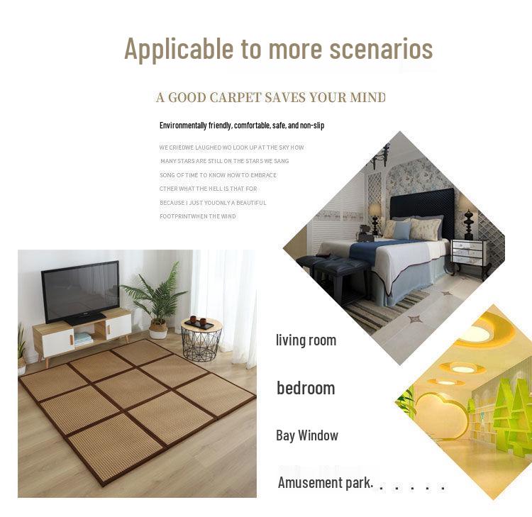 Japanese Rattan Tatami Cool Mat: Summer Crawling and Floor Mat for Kids - Ideal for Living Room, Balcony, Bedroom
