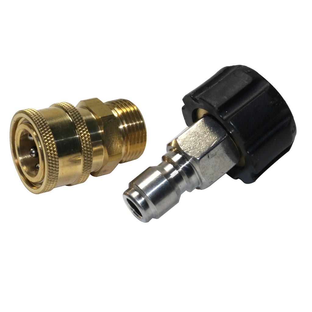 Pressure Washer Adapter Set Couplers Swivel M22-14mm/15mm To 1/4 Quick Hitch For High Pressure Wash Gun & Hose