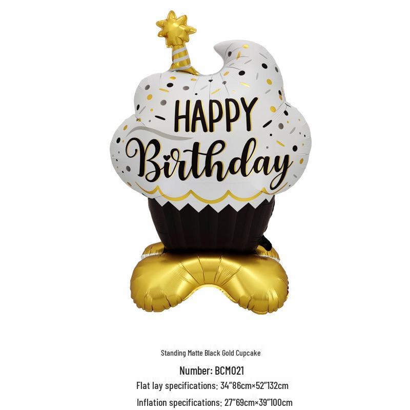 Large Cartoon Stand Cake Balloons for Kids' Birthday Party Decorations