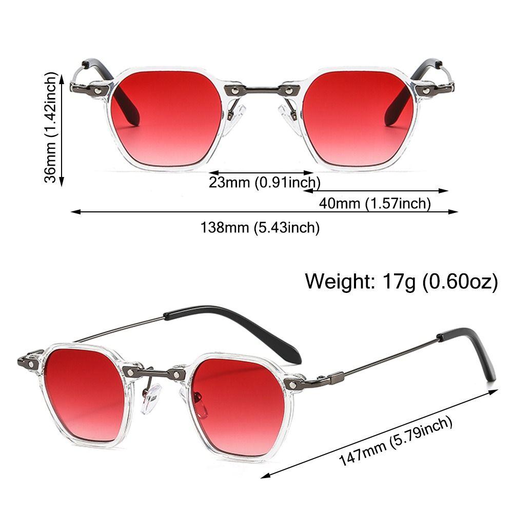 Cool Square Sunglasses Vintage UV400 Tint Ocean Lens Small Polygon Frame Sun Glasses Retro 90s Women Men Hip Hop Shades Eyewear