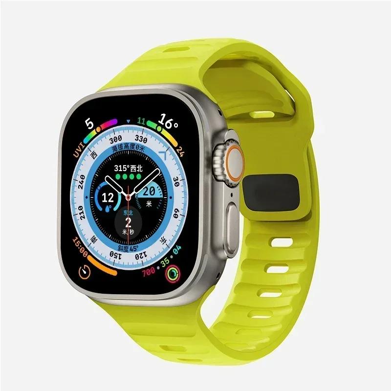 Soft Silicone Strap For Apple Watch Band Ultra 2 49mm 44mm 45mm 42mm 41mm 42mm sport Watchband iwatch Serise 5 6 7 8 9 bracelet