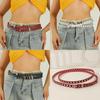 Solid Fashionable Color Porous Design Women Slim Waist Belt For Daily Wear
