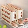 4-Tier Egg Holder for Fridge Auto-Rolling Eggs Dispenser Space Saving Egg Organizer Holds 30 Eggs for Kitchen Counter Refrigerator