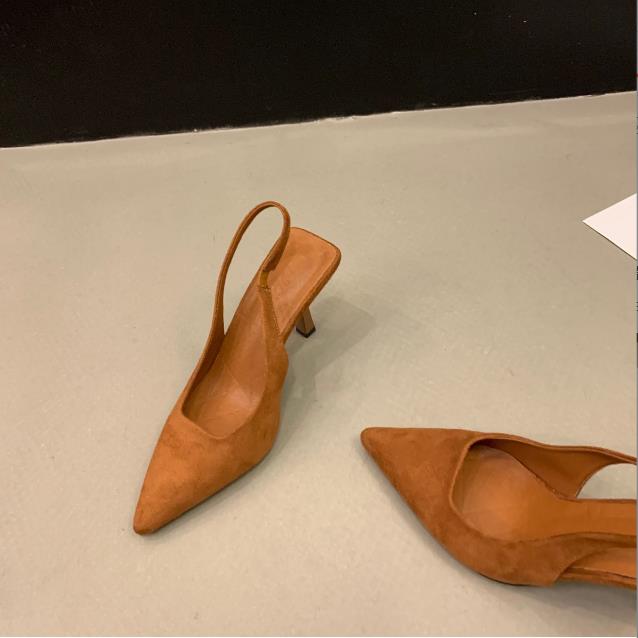 

Fashion High Quality Ladies Shoes Slip-on 2025 Women s Sandals Fashion Slingbacks Office and Career Hot Sale Plus Size Toe Cap Sandals 42 коричневый