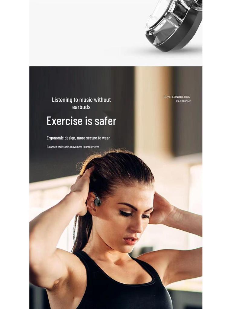KS69 Sports Ear-Hook Bone Conduction Bluetooth Headphones with Immersive 3D Sound